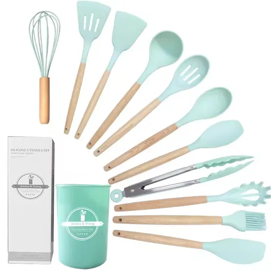 Juego de Utensilios de Cocina 10 Juegos de Menaje de Cocina de Silicona